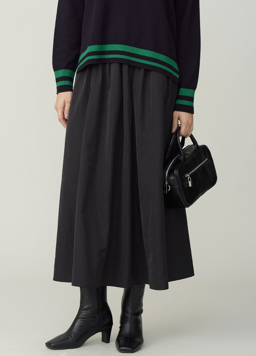 塔夫綢A字鬆緊傘裙